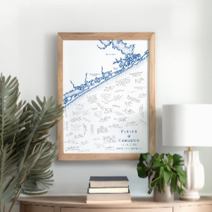 North Topsail Beach Map Mariage Poster du livre d'