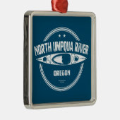 North Umpqua River Oregon Kayak Metalen Ornament (Rechts)