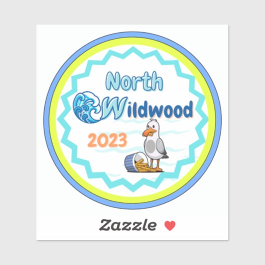 North Wildwood meeuw sticker (Vel)