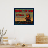 North Wind Apple Crate LabelYakima, WA Poster (Keuken)