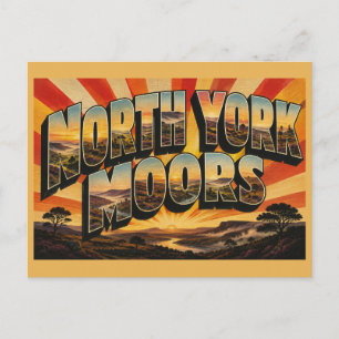 North York Moors Engeland Vintage Reis Kunst Briefkaart