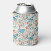 North Zee Cute Doodle Patroon Blikjeskoeler (Blikje Achterkant)