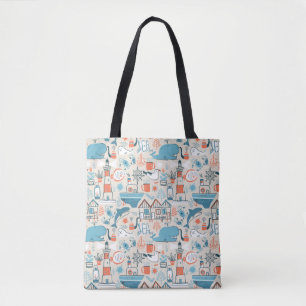 North Zee Cute Doodle Patroon Draagtas