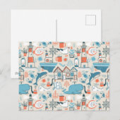 North Zee Cute Doodle Patroon Feestdagenkaart (Voorkant / Achterkant)