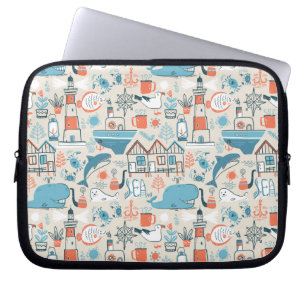 North Zee Cute Doodle Patroon Laptop Sleeve