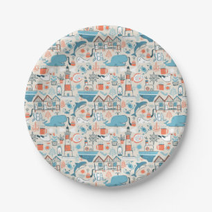 North Zee Cute Doodle Patroon Papieren Bordje