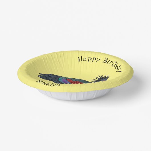 Northern bald ibis bird cartoon illustratie papieren kommen (Gebogen)