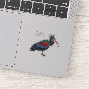 Northern bald ibis bird cartoon illustratie sticker