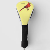 Northern cardinal bird cartoon illustratie golfheadcover (Voorkant)