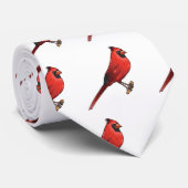 Northern cardinal bird cartoon illustratie stropdas (Opgerold)