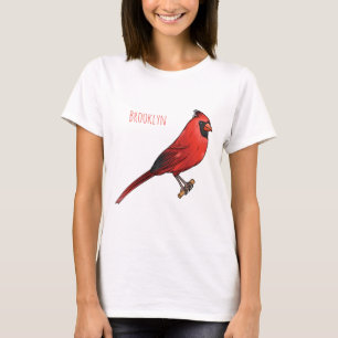 Northern cardinal bird cartoon illustratie t-shirt