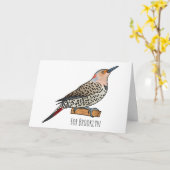 Northern flicker bird cartoon illustration kaart (Gele Bloem)
