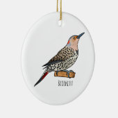Northern flicker bird cartoon illustration keramisch ornament (Rechts)