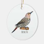 Northern flicker bird cartoon illustration keramisch ornament (Links)