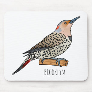 Northern flicker bird cartoon illustration muismat