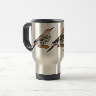 Northern flicker bird cartoon illustration reisbeker