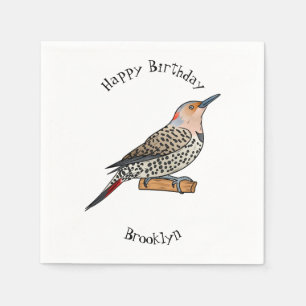 Northern flicker bird cartoon illustration servet