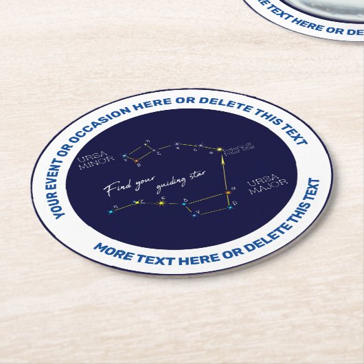 Northern Hemisphere Finding Polaris Star Ronde Kartonnen Onderzetter (Gebogen)