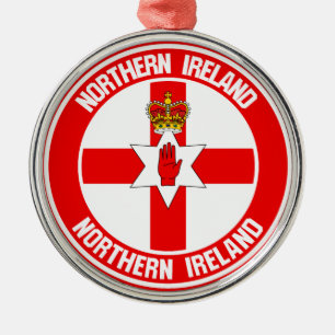 Northern Ireland Round Emblem Metalen Ornament