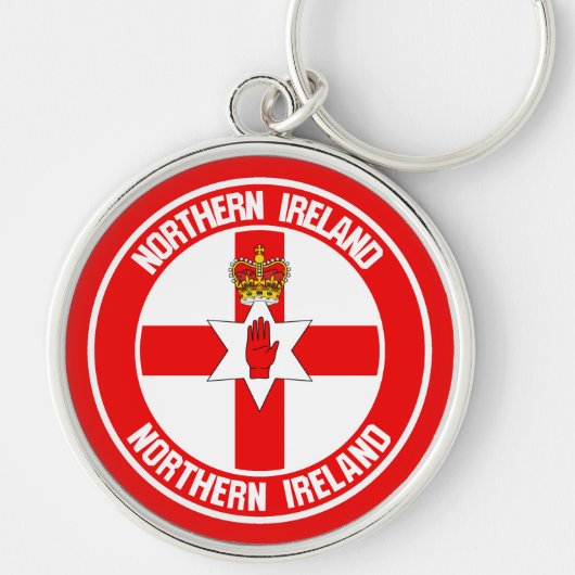 Northern Ireland Round Emblem Sleutelhanger (Voorkant)