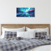 Northern Lights Aurora Borealis Canvas Afdruk (Insitu (Slaapkamer))