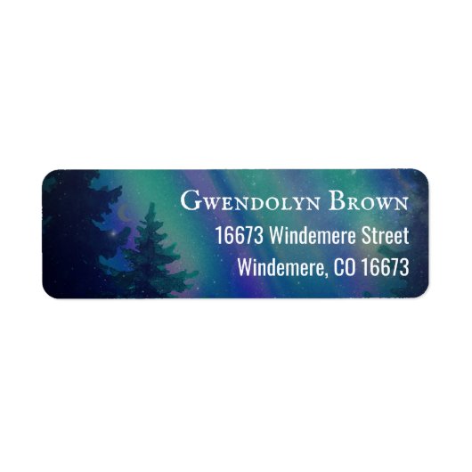 Northern Lights Celestial Return Address Label (Voorkant)