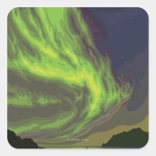 Northern Lights en Orcas - Yukon, Alaska Vierkante Sticker