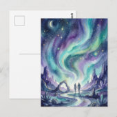 Northern Lights Night Sky Romantic Landscape Briefkaart (Voorkant / Achterkant)