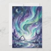 Northern Lights Night Sky Romantic Landscape Kaart (Achterkant)