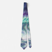 Northern Lights Night Sky Romantic Landscape Stropdas (Voorkant)