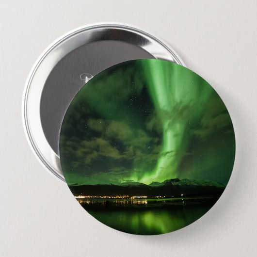 Northern Lights Skibotn Ronde Button 4,0 Cm (Voorkant /achterkant)