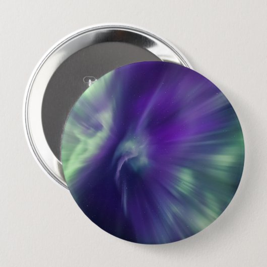 Northern Lights Sky Ronde Button 4,0 Cm (Voorkant /achterkant)