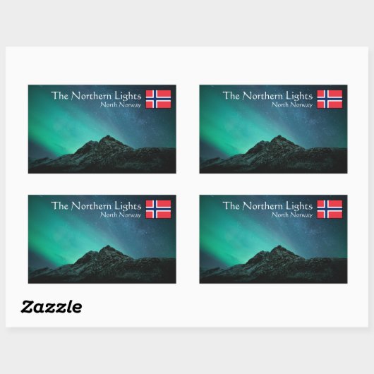 Northern Lights Souvenir Rechthoekige Sticker (Vel)