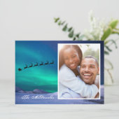 Northern Lights with Santa and Sleigh your photo Aankondiging (Staand voorkant)