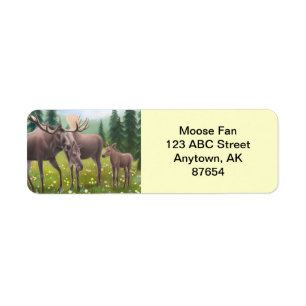 Northern Moose Family  Etiket