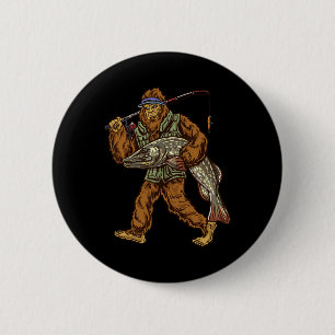 Northern Pike Vist Bigfoot Jachtvissers 1 Ronde Button 5,7 Cm