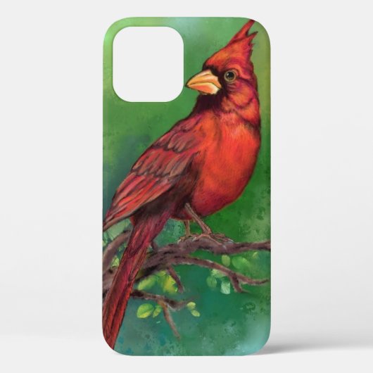 Northern Red Cardinaal Bird iPhone Case (Achterkant)