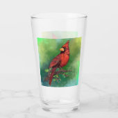 Northern Red Cardinal Glass Glas (Achterkant)