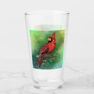 Northern Red Cardinal Glass Glas