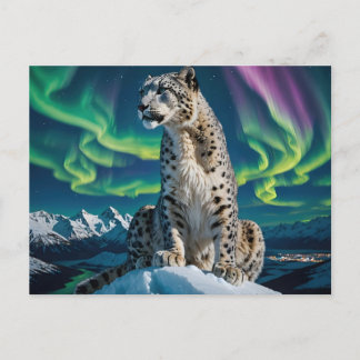 “Northern Sky Wanderer” – Snow Leopard Portrait Feestdagenkaart