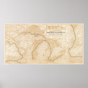 Northern Steamship Company-kaart Poster