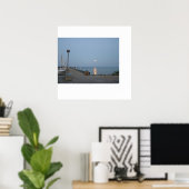 Northport Michigan Marina Moonlight Poster (Thuiskantoor)