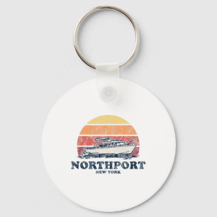 Northport Ny Boating 70s Retro Boat Design Sleutelhanger
