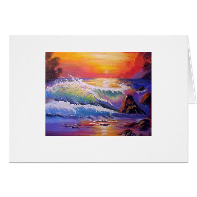 Northshore Oahu Sunset Original Painting (Voorkant Horizontaal)