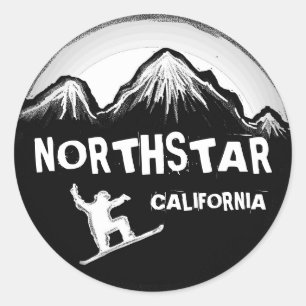 Northstar California wit zwart snowboard sticker