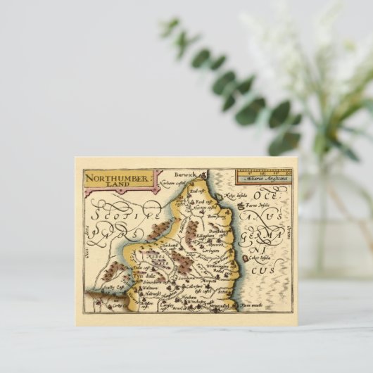 Northumberland Comté Angleterre Ancien Carte Antiq (Debout devant)