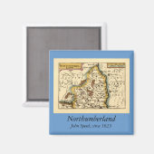 Northumberland County Map, Engeland Magneet (Voorkant / Achterkant)
