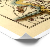 Northumberland County Map, Engeland Poster (Hoek)