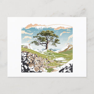 Northumberland National Park Sycamore Gap Tree Feestdagenkaart