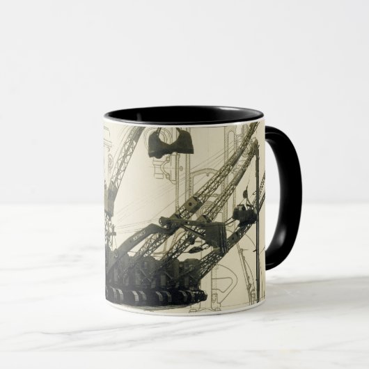 Northwest Crane and Shovel met tekeningen Mok (Voorkant rechts)